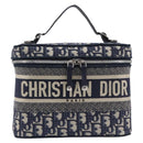 Christian Dior Trotter Canvas Oblique Vanity Cosmetic Pouch Navy Auth 207891V-13