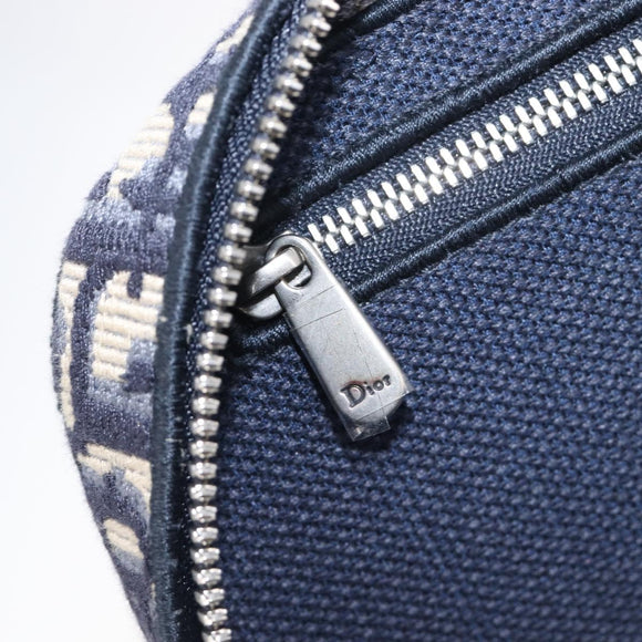 Christian Dior Trotter Canvas Oblique Vanity Cosmetic Pouch Navy Auth 207891V