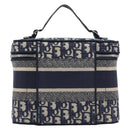 Christian Dior Trotter Canvas Oblique Vanity Cosmetic Pouch Navy Auth 207891V-2
