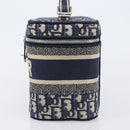 Christian Dior Trotter Canvas Oblique Vanity Cosmetic Pouch Navy Auth 207891V-3
