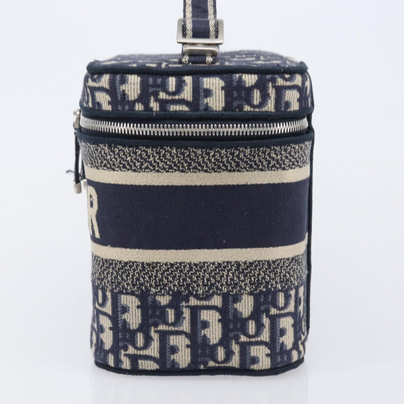 Christian Dior Trotter Canvas Oblique Vanity Cosmetic Pouch Navy Auth 207891V