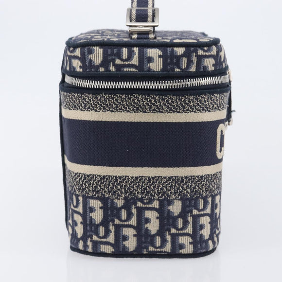 Christian Dior Trotter Canvas Oblique Vanity Cosmetic Pouch Navy Auth 207891V