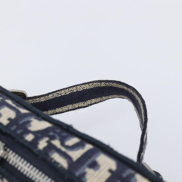 Christian Dior Trotter Canvas Oblique Vanity Cosmetic Pouch Navy Auth 207891V