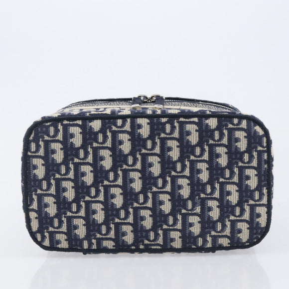 Christian Dior Trotter Canvas Oblique Vanity Cosmetic Pouch Navy Auth 207891V