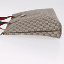 GUCCI GG Plus Supreme Web Sherry Line Tote Bag PVC Beige Gold Auth 207895-6
