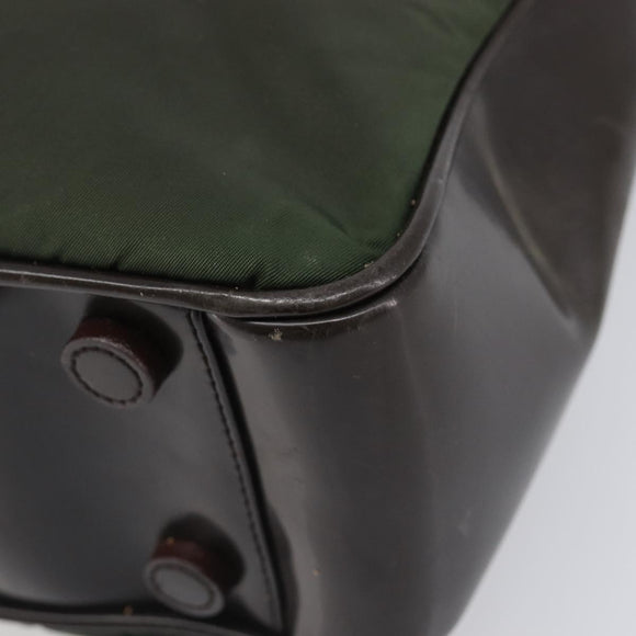 PRADA Hand Bag Nylon Green Auth 207896