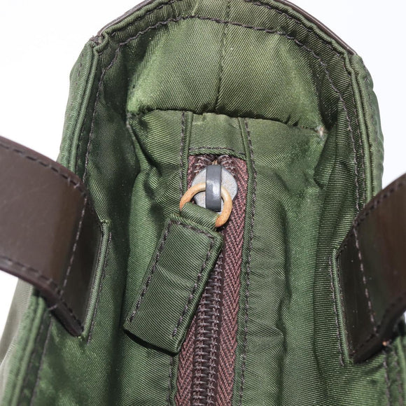 PRADA Hand Bag Nylon Green Auth 207896