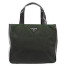 PRADA Hand Bag Nylon Green Auth 207896-2