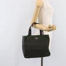 PRADA Hand Bag Nylon Green Auth 207896-30