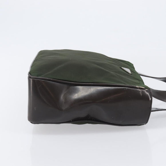 PRADA Hand Bag Nylon Green Auth 207896