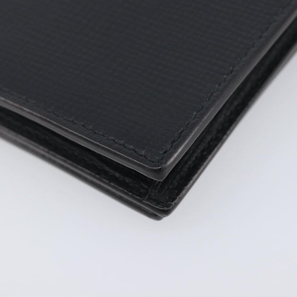 Cartier Card Case Leather Black Silver Auth 207899V