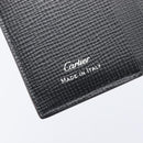 Cartier Card Case Leather Black Silver Auth 207899V-16