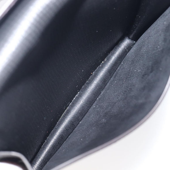 Cartier Card Case Leather Black Silver Auth 207899V