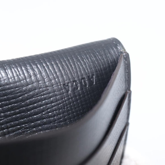 Cartier Card Case Leather Black Silver Auth 207899V