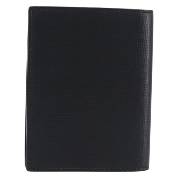 Cartier Card Case Leather Black Silver Auth 207899V