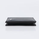 Cartier Card Case Leather Black Silver Auth 207899V-4