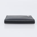 Cartier Card Case Leather Black Silver Auth 207899V-5