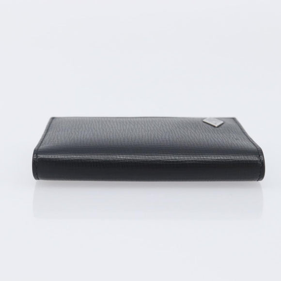 Cartier Card Case Leather Black Silver Auth 207899V