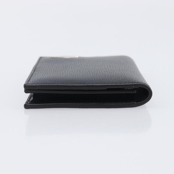 Cartier Card Case Leather Black Silver Auth 207899V