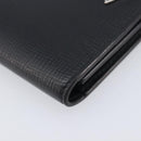 Cartier Card Case Leather Black Silver Auth 207899V-9