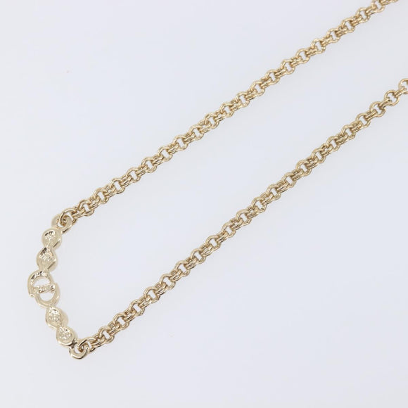 Christian Dior Necklace Metal Gold Tone Auth 207902