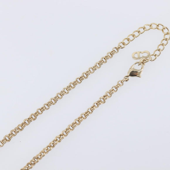 Christian Dior Necklace Metal Gold Tone Auth 207902