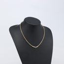 Christian Dior Necklace Metal Gold Tone Auth 207902-14