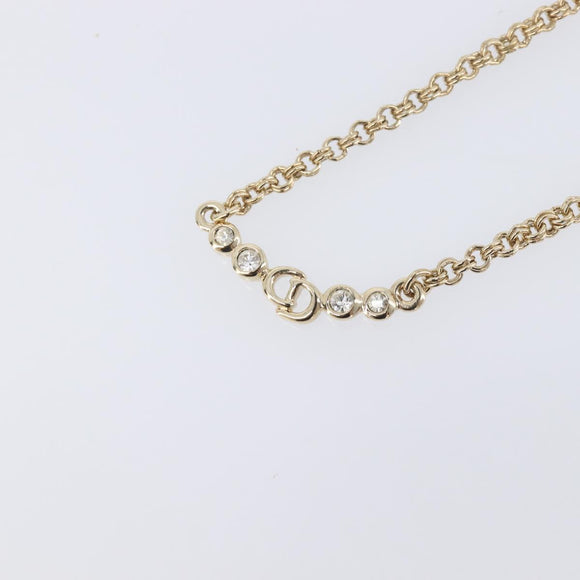 Christian Dior Necklace Metal Gold Tone Auth 207902