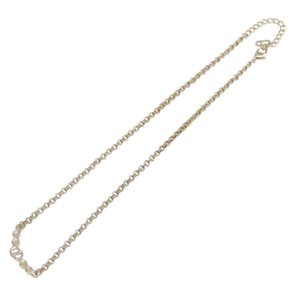 Christian Dior Necklace Metal Gold Tone Auth 207902