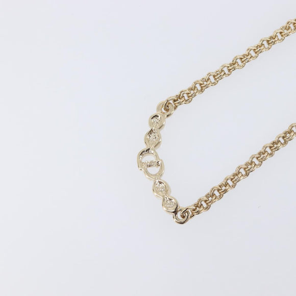 Christian Dior Necklace Metal Gold Tone Auth 207902