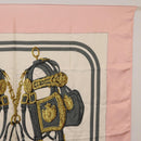 HERMES Carre 90 Scarf Silk Pink White ""Brides de Gala"" Auth 207903-4