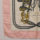 HERMES Carre 90 Scarf Silk Pink White ""Brides de Gala"" Auth 207903-8