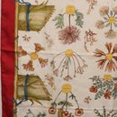 HERMES Carre 90 Scarf Silk Red White ""Herbier de Gavarnie"" Auth 207904-5