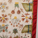 HERMES Carre 90 Scarf Silk Red White ""Herbier de Gavarnie"" Auth 207904-7