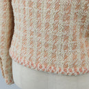 CHANEL Collarless Jacket tweed 40 Ivory Gold CC Auth 207912M-12