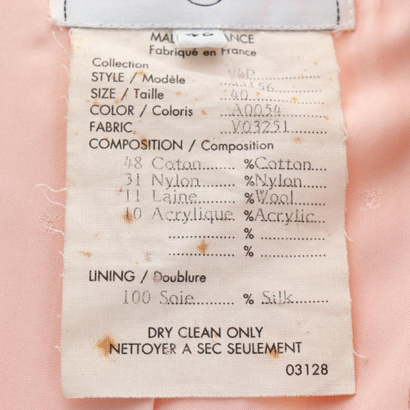 CHANEL Collarless Jacket tweed 40 Ivory Gold CC Auth 207912M