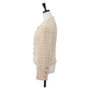 CHANEL Collarless Jacket tweed 40 Ivory Gold CC Auth 207912M-3