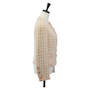 CHANEL Collarless Jacket tweed 40 Ivory Gold CC Auth 207912M-4