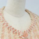 CHANEL Collarless Jacket tweed 40 Ivory Gold CC Auth 207912M-5