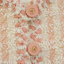CHANEL Collarless Jacket tweed 40 Ivory Gold CC Auth 207912M-6