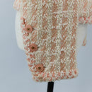CHANEL Collarless Jacket tweed 40 Ivory Gold CC Auth 207912M-9