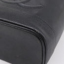 CHANEL Vanity Hand Bag Caviar Skin Black Gold CC Auth 207913-10