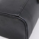 CHANEL Vanity Hand Bag Caviar Skin Black Gold CC Auth 207913-12