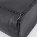 CHANEL Vanity Hand Bag Caviar Skin Black Gold CC Auth 207913-13