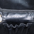 CHANEL Vanity Hand Bag Caviar Skin Black Gold CC Auth 207913-17