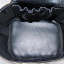 CHANEL Vanity Hand Bag Caviar Skin Black Gold CC Auth 207913-18