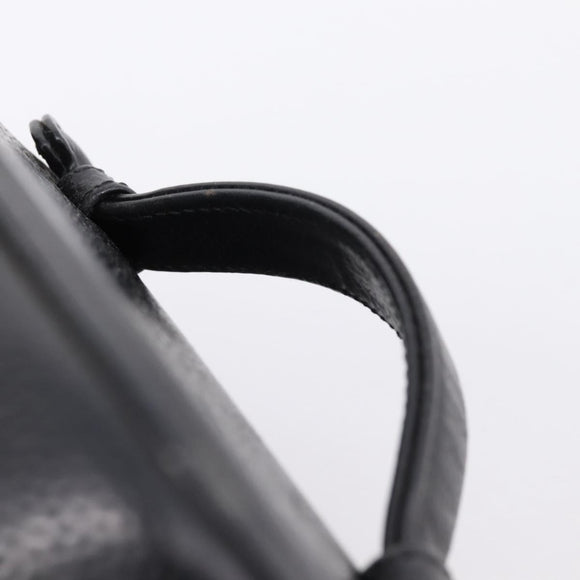 CHANEL Vanity Hand Bag Caviar Skin Black Gold CC Auth 207913