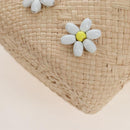 LOEWE Shoulder Bag Raffia Beige Green Auth 207914M-14