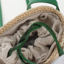 LOEWE Shoulder Bag Raffia Beige Green Auth 207914M-16