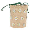 LOEWE Shoulder Bag Raffia Beige Green Auth 207914M-3